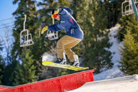 Snowboarding in Big Bear